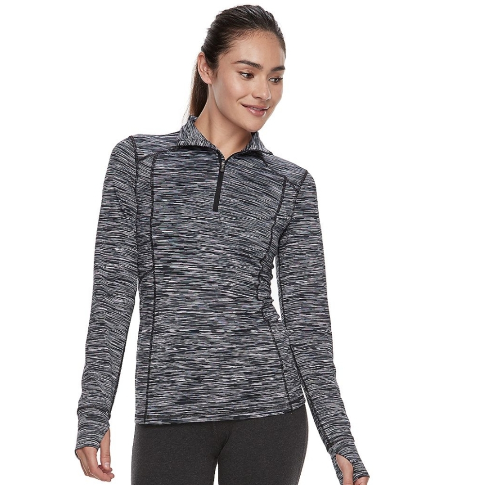 Tek Gear DryTek 1/4 Zip Performance Athletic long sleeve shirt- Size Large